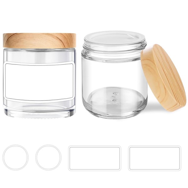 Tecohouse Small Glass Jars with Lids, 4 oz Glass Containers