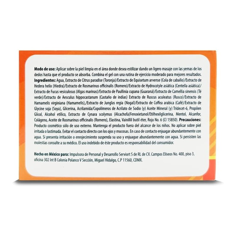 Gel estilizante corporal con efecto termogénico