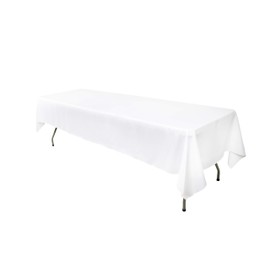 GEFEII Kitchen - Mantel rectangular de poliéster sólido de 60 x 126 pulgadas, color blanco, para bodas, fiestas, restaurantes, banquetes, restaurantes, mesas de buffet, decoración de picnic