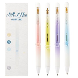 MOZXIRZ 4 Pcs Cute Retractable Pens Cat Paw Gel Pens Pastel Aesthetic Pen 0.5mm Fine Point Black Ink Smooth Writing Pen for Women Girls Office School Supplies (Cat Paw)