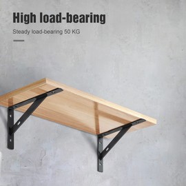 Black Heavy Duty Shelf Brackets with Screws,150mm x 95mm(6 PCS),Used for Radiator Shelf Brackets,Greenhouse Shelf Brackets(150 * 95mm 6PCS)
