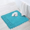 RAJRANG Ocean Bluebird Square Bath Rug – 24 Inch Cotton