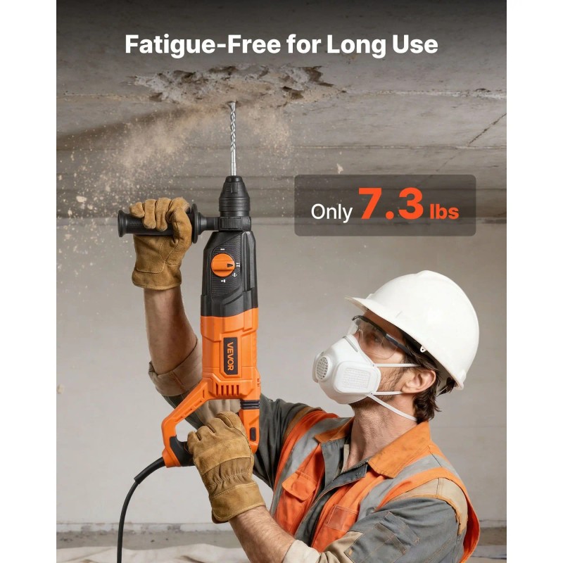 Heavy Duty Electric Corded 1-1/8 SDS-Plus Rotary Hammer Drill with