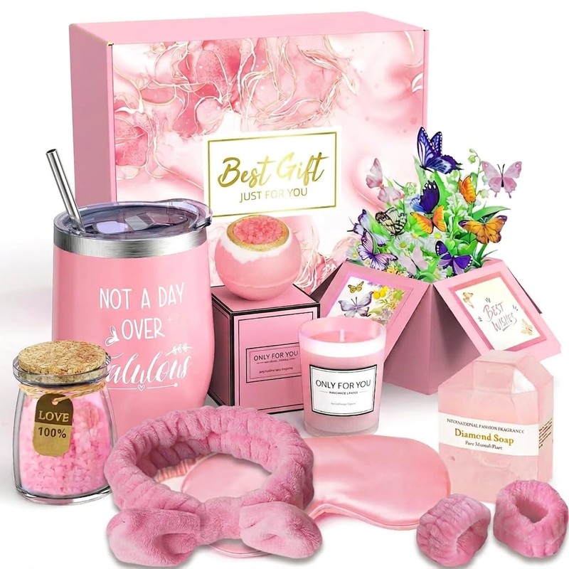 Regalos de Cumpleaños para Mujeres, 12pcs Canasta de Spa Relajante