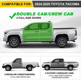 Tiezful Running Boards Compatible with Toyota Tacoma Double Cab Crew Cab 2024 2025, Drop Down Dual-Stage Side Steps 5 Inch Step Bars Side Rails