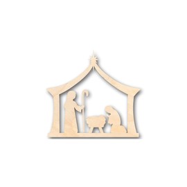 Unfinished Wood Bethlehem Nativity Shape Christmas Craft up to 46" DIY 5" / 1/4"