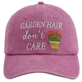 Garden Hair Don’t Care Hat, Gardening Gifts for Women, Adjustable Wash Cotton Embroidered Garden Accessories Baseball Cap, Mother's Day Birthday Gift for Mom Grandma