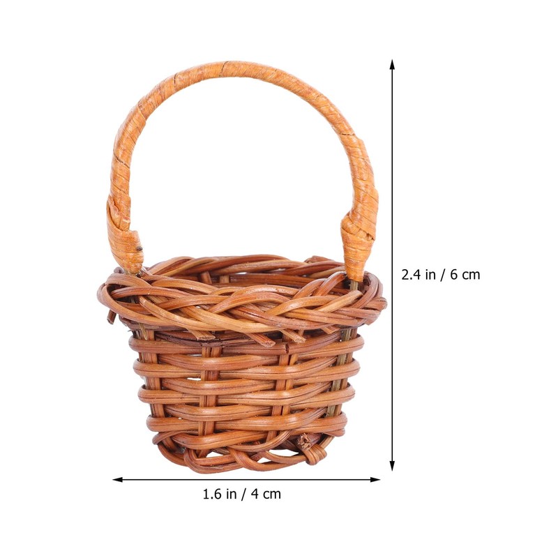 Hemoton 10PCS Small Flower Basket Rustic Small Basket with Handle
