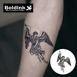 Boldink Temporary Tattoos, semi permanent tattoos, 15-day long lasting tattoo sticker, waterproof and anti-reflective, unique design(Archangel)