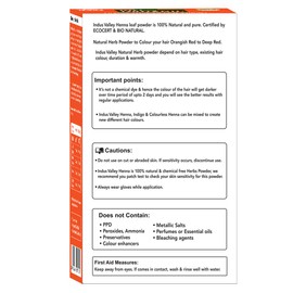 Indus Valley Bio Organic Natural Henna Hair Color For Grey Hairs -100gm (Henna Leaf)