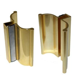 Gordon Glass® 3" Bright Gold Frameless Shower Door Handle with Metal Strike - Magnet is NOT Included and Sold Separately