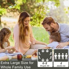 ALLBFENG Waterproof Picnic Blanket 80 * 80 in Portable with Carry Strap for Beach Mat or Family Outdoor Camping Party, Park Blanket for Grass Park, Hiking, Travel