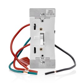 Leviton Toggle Slide Dimmer Switch for Magnetic Low Voltage, LED, Halogen and Incandescent Bulbs, TSM10-1LW, White