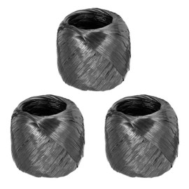 sourcing map Polyester Nylon Plastic Rope Twine Household Bundled,35mm/1.38 Inch Width,55m/180FT Length Plastic Rope for Packing Gardening Craft,Pack of 3(Black)
