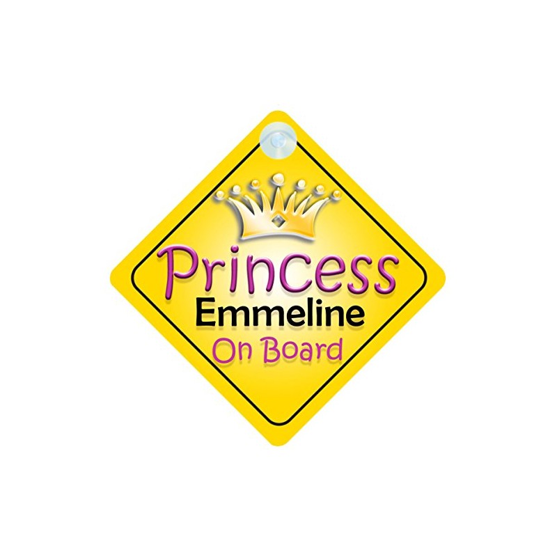 Princess Emmeline On Board Girl Car Sign Child/Baby Gift/Present 002