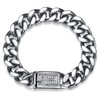 ROWIN&CO Cuban Link Bracelet Mens Silver White 15mm Thick Stainless