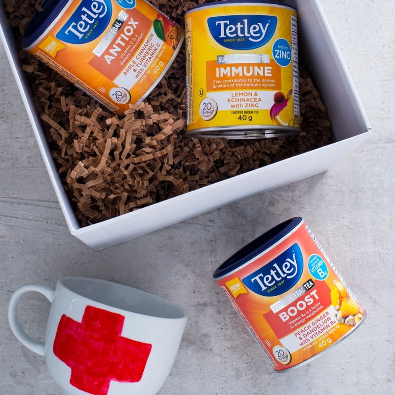 Tetley Super Herbal Boost Tea: Peach, Ginger & Dandelions with