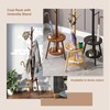 FILWH Freestanding Coat Rack with Umbrella Organizer Tray Bamboo Coat