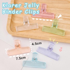 Foldback Klammern Groß, Binder Clips, Papierklammern, Klammer, Bulldog Clips, Klarer Jelly Binder, 7.4cm Ordner, Faltklammern für Notizen Organisation (8)