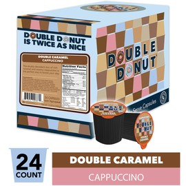 Caramel Cappuccino from Double Donut, Single-Serve Pods for Keurig K Cup Brewer Machines, 24 Capsules per Box