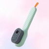 All-in-One One-Touch Cleaning Brush with Handle for Bathroom & Kitchen Green 5ea