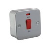 Knightsbridge M8331N Metal Clad 45A DP Switch with Neon-Single Size,