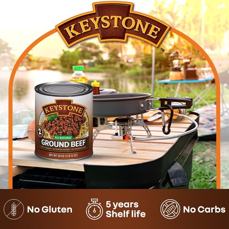 Keystone Meats All Natural Heat and Serve Ground Beef 28