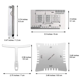 15 Pieces Guitar Luthier Tools Set Including String Action Ruler Gauge, 32 Blades Feeler Gauge, Guitar Radius Gauge, Guitar Notched Radius Gauges, accessories for Guitar and Bass