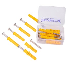 16 Pcs 10x50mm Drywall Anchor Kit, INCONTESTA Concrete Wall Anchors and Screws with Super Yellow Anchor and Pan Head Screws Kits