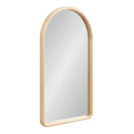 Kate and Laurel Talma Boho Tall Arched Wall Mirror, 20 x 36, Natural, Modern Arch Mirror with Solid Poplar Wood Frame and Rounded Frame Profile
