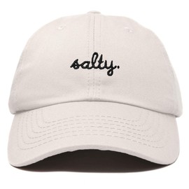 DALIX Salty Embroidered Cotton Beach Baseball Cap Adjustable Dad Hat Womens in Beige