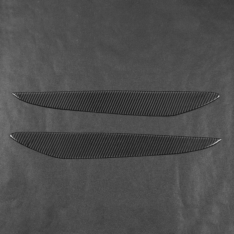 2pcs Carbon Fiber Headlight Eyebrow Eyelid Cover Wear Resistant Fit