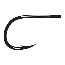 Gamakatsu Black Glo Bug 2X Strong Fly Hook, 100 Pack, 79406-100, Black, 8