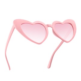 Pink Heart Shaped Sunglasses - Cat Eye Glasses for Girls - Retro Trendy Fun Party Accessories