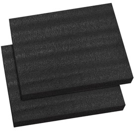 AurDo 2 Pcs Black Polyurethane Foam Sheet,16x12x1 Inch Cuttable Foam Padding Pad for Packing and Crafts,Toolbox Storage.