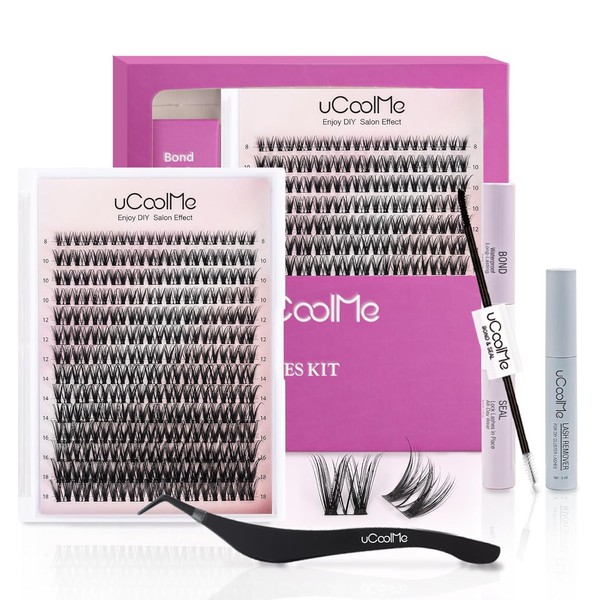 uCoolMe Flora Lash Clusters Kit 8-18mm Hybrid Volume Wispy Eyelash