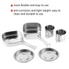 6Pcs Portable Stainless Steel Cookware Set Camping Picnic Outdoor Pan