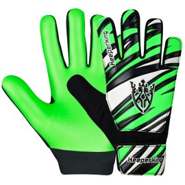 Keeperking Goalkeeper Gloves Kids Junior Football Gloves Football Player Gloves Size 4-7 (4, Green)