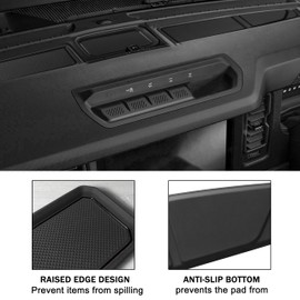 SENSHINE Silicone Dash Dashboard Cover Mat for Ford Bronco Accessories 2021 2022 2023 2024 Anti Dust Dash Pad Tray Insert Liners Compartments Mat for Bronco 3Pcs Set Premium Custom (Black Trim)