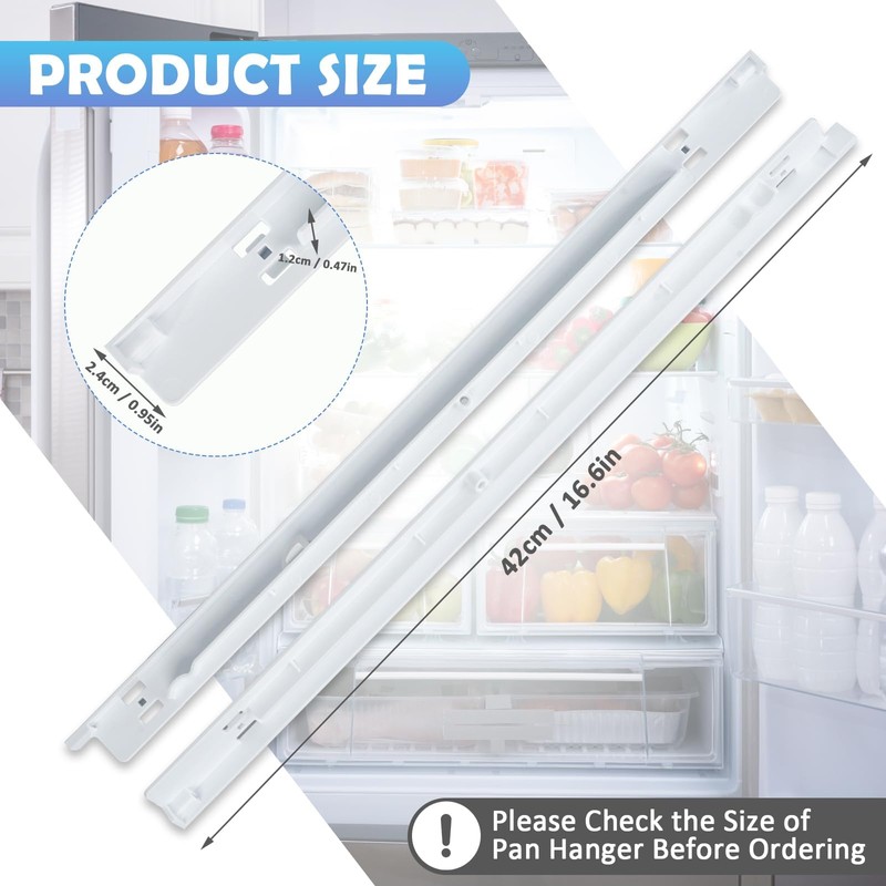 240530601 (Left) & 240530701 (Right) Refrigerator Pan Hanger Support Rail