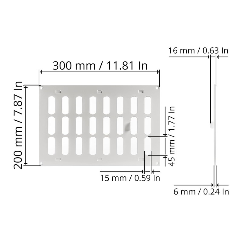 Repa Market 12" x 8" Inch (Outer Dimensions) White Adjustable
