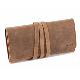 skaard Pencil Case | Genuine Buffalo Leather | For Pens & Brushes, brown, Brown