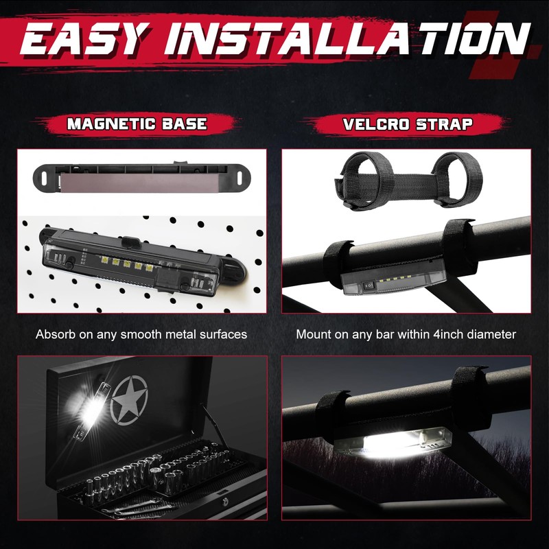 OFFROADTOWN UTV Dome Light Universal Roll Bar Mount Dome LED