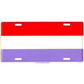 LUXEMBOURG LUXEMBURG COUNTRY FLAG EMBOSSED METAL LICENSE PLATE TAG NEW #841