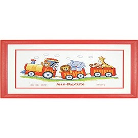 Vervaco Birth Record Animal Train Counted Cross Stitch Kit, Multi-Colour