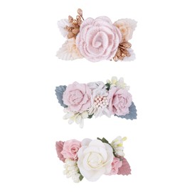 mligril Baby Girls Flower Hair Clips-3pcs Floral Hair Bows Alligator Barrettes for Infant Toddler 1 Count (Pack of 3)