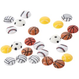 YYlingx 40 Pack Assorted Sport Ball Slime Flatback Mix Style Sport Ball Series Decorations Football Volleyball Tennis Baseball 15mm Flat Back Resin Embellishments for DIY Crafts Scrapbooking Making