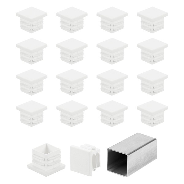 uxcell 3/4" (19mm) Square Tube End Cap, 50pcs Plastic Hole