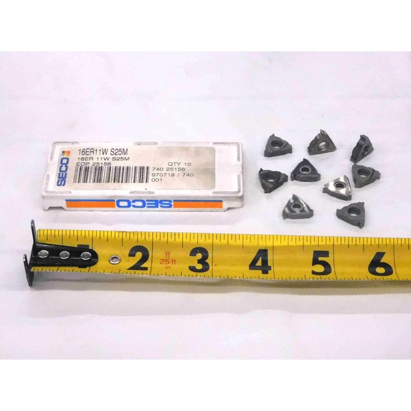 9pcs New SECO 16ER11W S25M Carbide Threading Inserts INDEXABLE Tooling