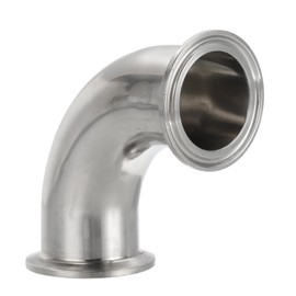 PATIKIL 90 Degree Elbow 1 1/2 "(38mm) Tube OD, 304 Stainless Steel Sanitary Pipe Fittings 1.5" Tri Sanitary Clamps 50.5mm Ferrule Flange OD for Dairy Beverage Plumbing Systems